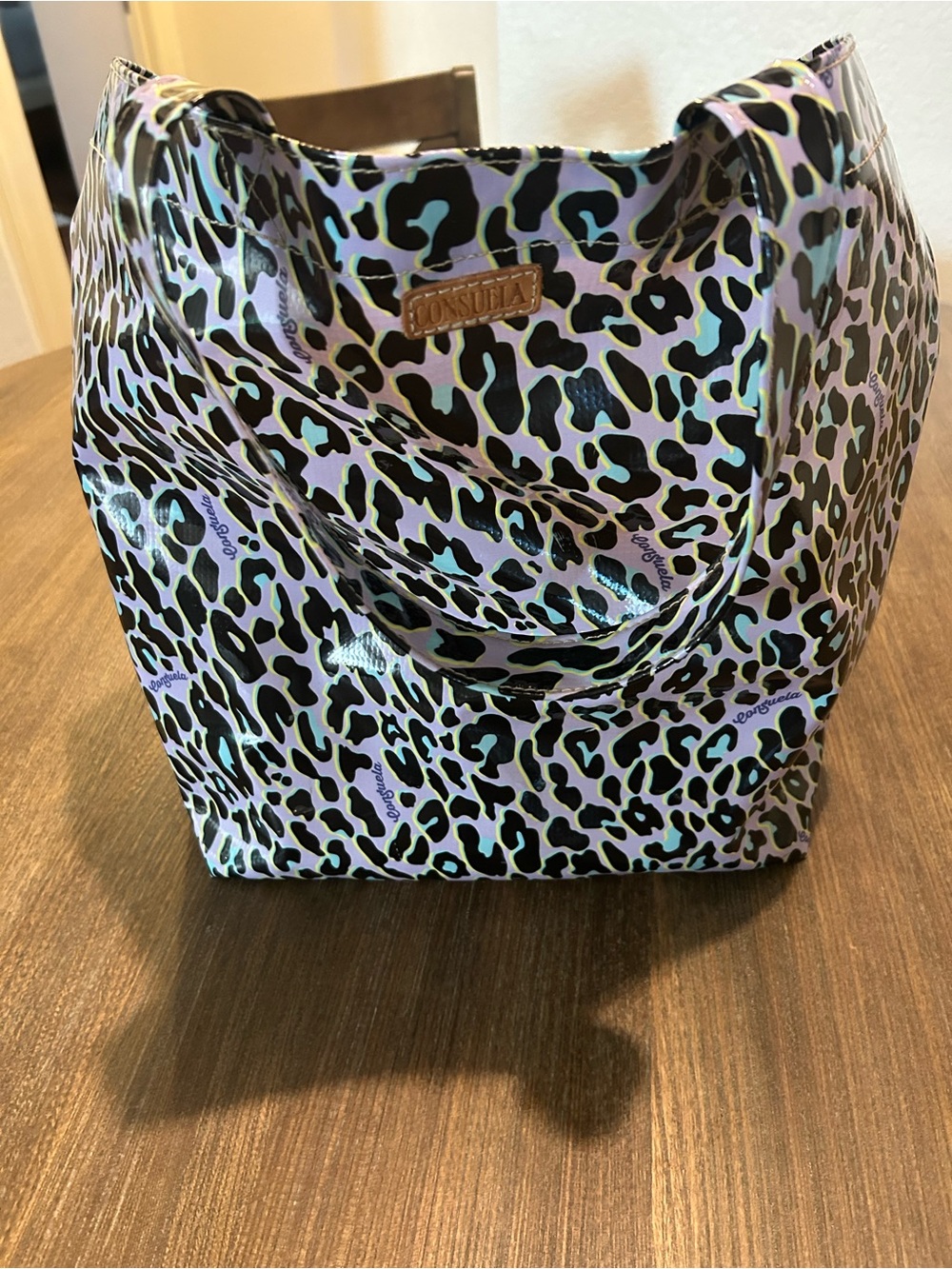 Consuela lilac Leopard Print Tote Bag - Multi Color